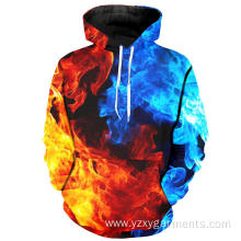 Blue and Red fire fashion hoodie